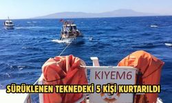 Sürüklenen Teknedeki 5 Kişi Kurtarıldı