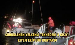 Sürüklenen yelkenli teknedeki 8 kişiyi KIYEM ekipleri kurtardı