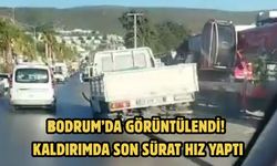 Bodrum’da Görüntülendi! Kaldırımda Son Sürat Hız Yaptı
