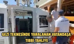 Gezi teknesinde yaralanan vatandaşa tıbbi tahliye