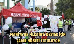 Fethiye'de Filistin'e destek için çadır nöbeti tutuluyor