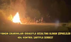 Yangın çıkardıkları iddiasıyla gözaltına alınan şüpheliler, adli kontrol şartıyla serbest