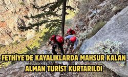 Fethiye'de kayalıklarda mahsur kalan Alman turist kurtarıldı