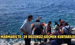 Marmaris'te  39 düzensiz göçmen kurtarıldı