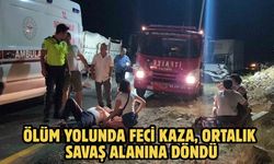 Ölüm yolunda feci kaza, ortalık savaş alanına döndü