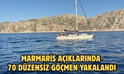 Marmaris açıklarında 70 düzensiz göçmen yakalandı