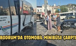 Bodrum’da Otomobil Minibüse Çarptı