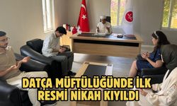 Datça Müftülüğünde ilk resmi nikah kıyıldı