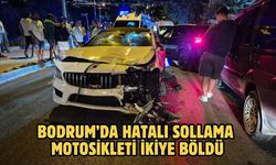 Bodrum’da Hatalı Sollama Motosikleti İkiye Böldü