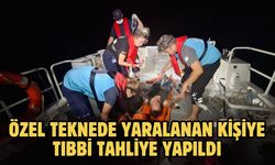 Özel teknede yaralanan kişiye tıbbi tahliye yapıldı