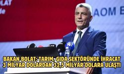 Bakan Bolat: Tarım, gıda sektöründe ihracat 3 milyar dolardan 32,5 milyar dolara ulaştı