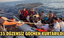 35 düzensiz göçmen kurtarıldı