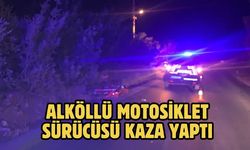 ALKÖLLÜ MOTOSİKLET SÜRÜCÜSÜ KAZA YAPTI