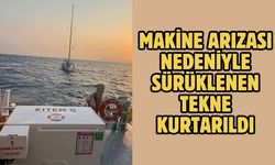 Makine arızası nedeniyle sürüklenen tekne kurtarıldı