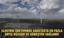 Elektrik üretiminde ağustosta en fazla artış rüzgâr ve güneşten sağlandı