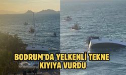 Bodrum’da Yelkenli Tekne Kıyıya Vurdu