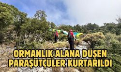 Ormanlık alana düşen paraşütçüler kurtarıldı