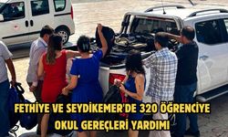 Fethiye ve Seydikemer'de 320 öğrenciye okul gereçleri yardımı