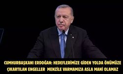 CUMHURBAŞKANI ERDOĞAN: HEDEFLERİMİZE GİDEN YOLDA ÖNÜMÜZE ÇIKARTILAN ENGELLER MENZİLE VARMAMIZA ASLA MANİ OLAMAZ