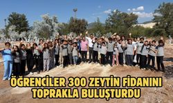 Öğrenciler 300 zeytin fidanını toprakla buluşturdu