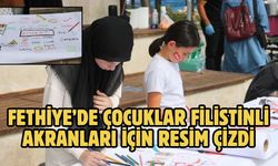 Fethiye’de çocuklar Filistinli akranları için resim çizdi