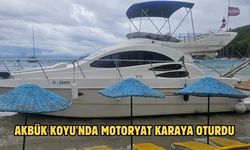 Akbük Koyu'nda motoryat karaya oturdu