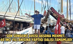 Son süngerci avcısı Aksona Mehmet, 60'ıncı yılı anısına yaptığı dalışı tamamladı