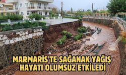 Marmaris’te sağanak yağış hayatı olumsuz etkiledi