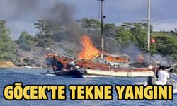 Göcek'te tekne yangını