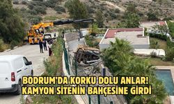 Bodrum’da Korku Dolu Anlar! Kamyon Sitenin Bahçesine Girdi