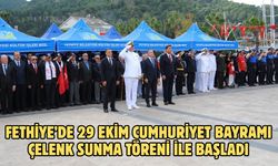 Fethiye’de 29 Ekim Cumhuriyet Bayramı çelenk sunma töreni ile başladı