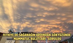 Fethiye'de sağanağın ardından gökyüzünde "Mammatus Bulutları" görüldü