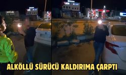ALKÖLLÜ SÜRÜCÜ KALDIRIMA ÇARPTI