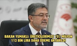 Bakan Yumaklı: Üreticilerimize 707 milyon 112 bin lira daha ödeme aktarıldı