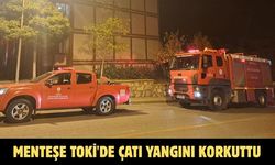 Menteşe TOKİ'de çatı yangını korkuttu