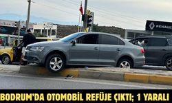 Bodrum’da Otomobil Refüje Çıktı; 1 Yaralı