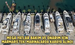Mega yatlar bakım ve onarım için Marmaris'teki marinalarda karaya alındı