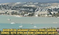 Bodrum'da sağanak sonrası deniz çamura döndü, ikiye ayrılan renk görenleri şaşırttı