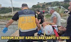 Bodrum'da bot kayalıklara çarptı: 4 yaralı