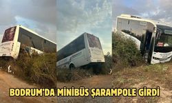 Bodrum’da Minibüs Şarampole Girdi