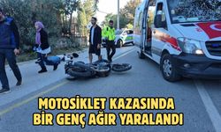MOTOSİKLET KAZASINDA BİR GENÇ AĞIR YARALANDI