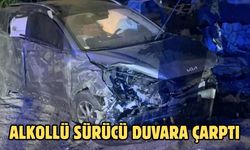 ALKOLLÜ SÜRÜCÜ DUVARA ÇARPTI