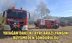 Yatağan’daki iki ayrı arazi yangını büyümeden söndürüldü
