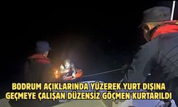 Bodrum açıklarında yüzerek yurt dışına geçmeye çalışan düzensiz göçmen kurtarıldı