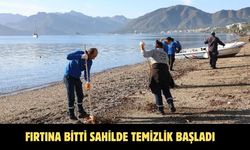 FIRTINA BİTTİ SAHİLDE TEMİZLİK BAŞLADI