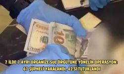 7 ilde 7 ayrı organize suç örgütüne yönelik operasyon: 67 şüpheli yakalandı, 42’si tutuklandı