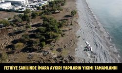 Fethiye sahilinde imara aykırı yapıların yıkımı tamamlandı