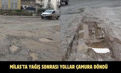 Milas’ta yağış sonrası yollar çamura döndü