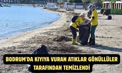 Bodrum'da kıyıya vuran atıklar gönüllüler tarafından temizlendi