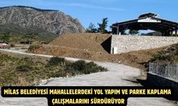 MİLAS BELEDİYESİ MAHALLELERDEKİ YOL YAPIM VE PARKE KAPLAMA ÇALIŞMALARINI SÜRDÜRÜYOR